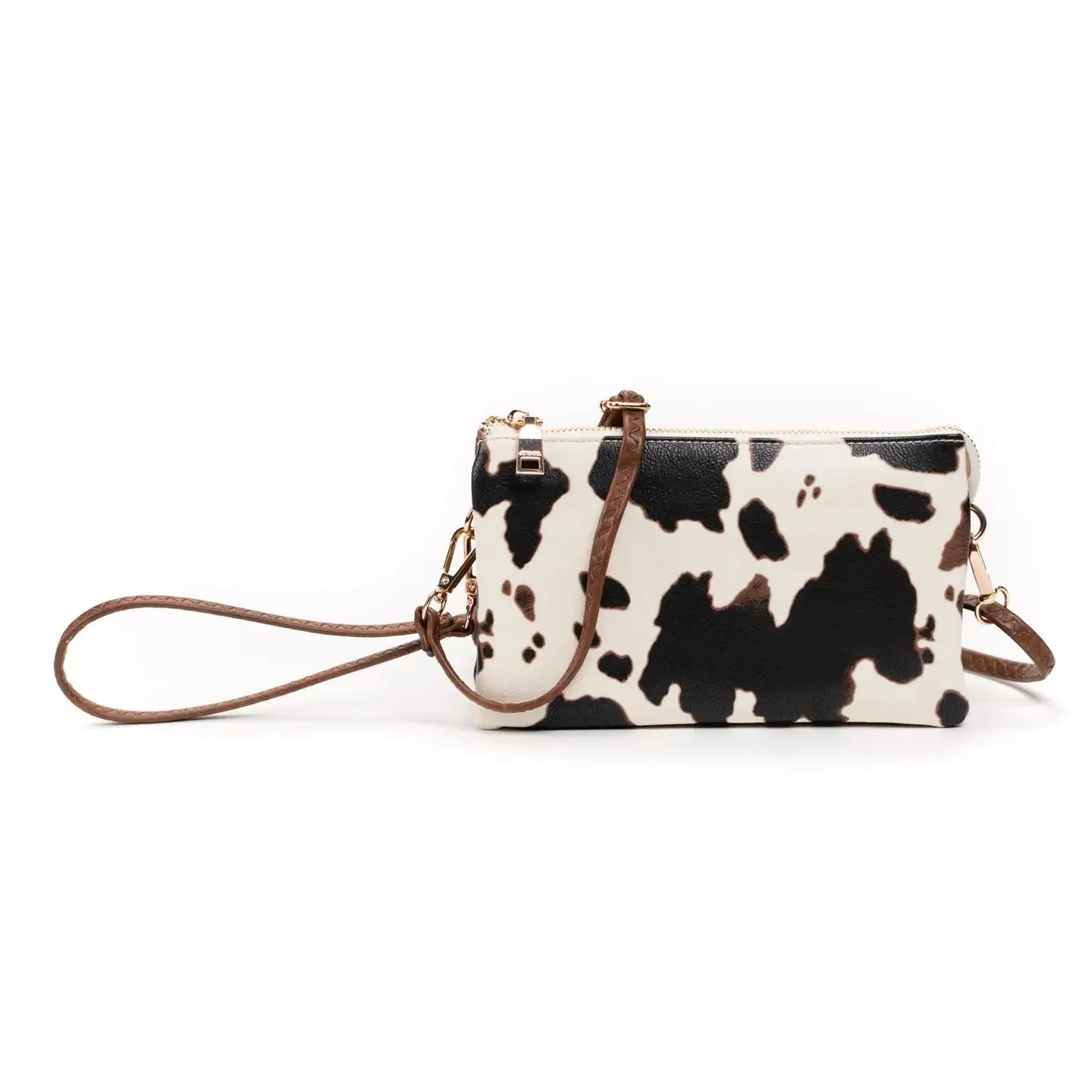 Riley Cow Print Crossbody/Wristlet