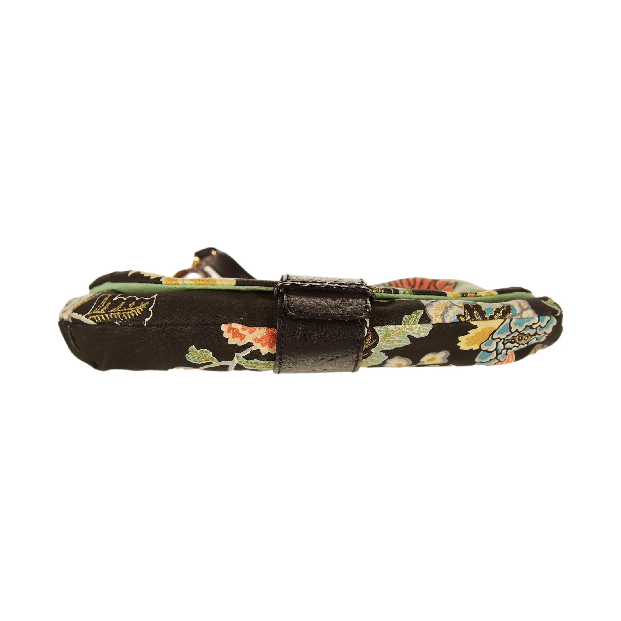 Roberto Cavalli Black Chinoiserie Print Shoulder Bag