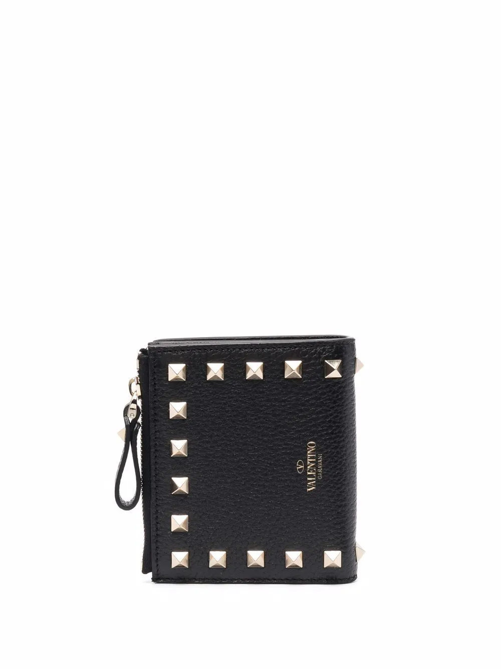 Rockstud leather french wallet