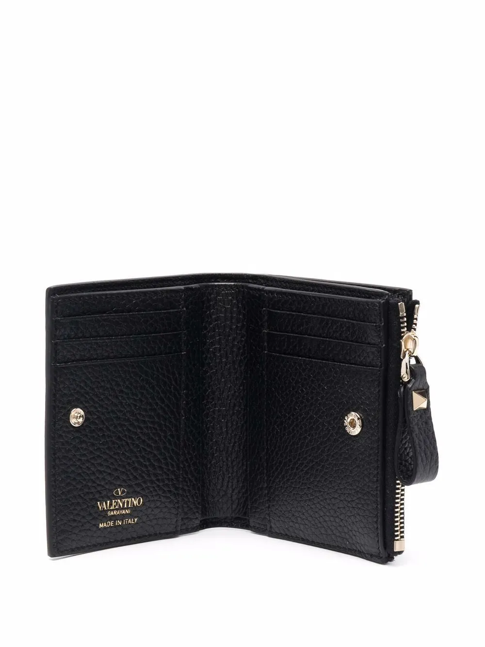 Rockstud leather french wallet