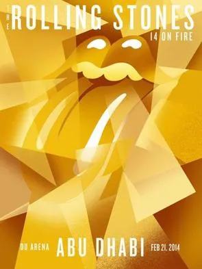 ROLLING STONES 2014 OFFICIAL POSTER ABU DHABI DU ARENA