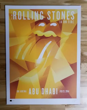 ROLLING STONES 2014 OFFICIAL POSTER ABU DHABI DU ARENA