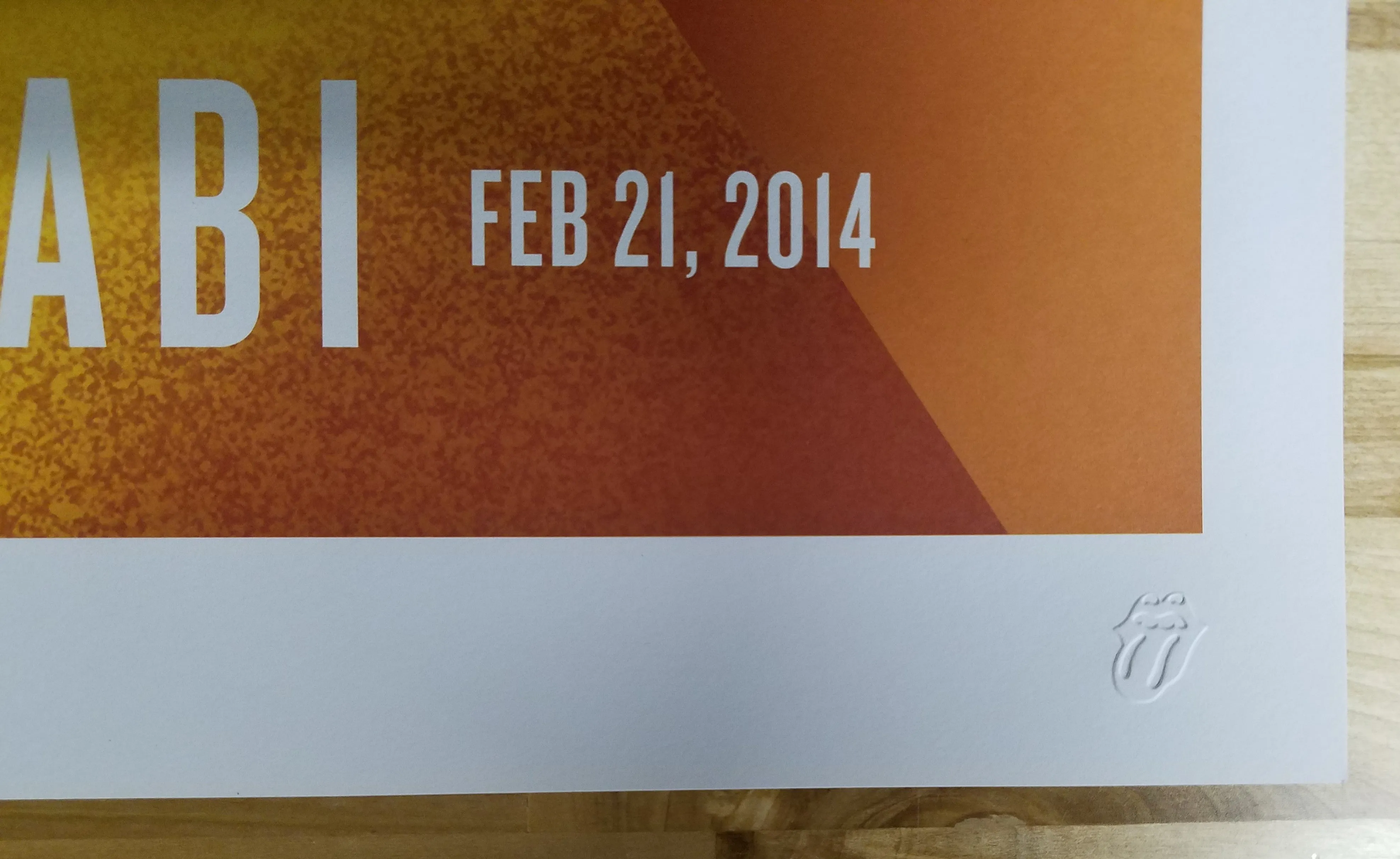 ROLLING STONES 2014 OFFICIAL POSTER ABU DHABI DU ARENA