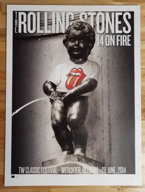 ROLLING STONES 2014 OFFICIAL POSTER WERCHTER, BELGIUM