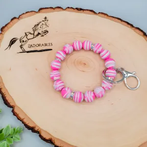RTS | OOAK | Pink Swirl Bling Wristlet