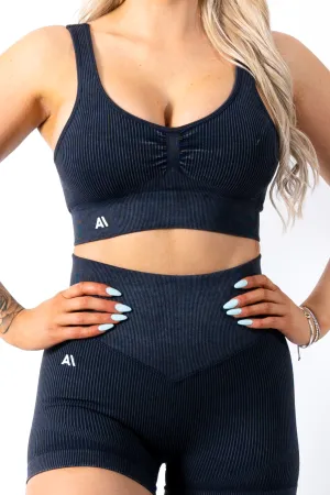 Ruby Rib Thick Strap Sports Bra Black