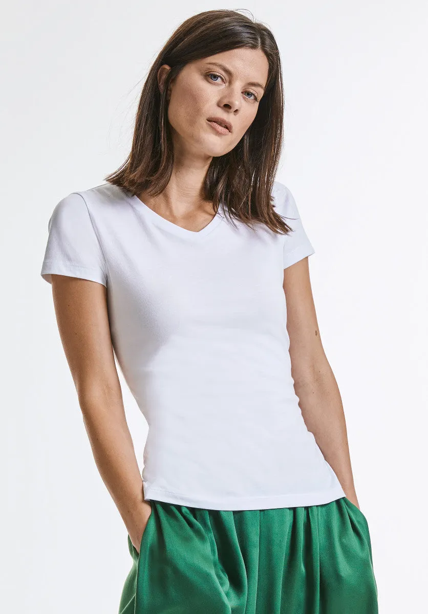 Russell Ladies Pure Organic V-neck Tee