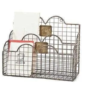 Rustic Mail Organizer - Vintage Nickel Finish