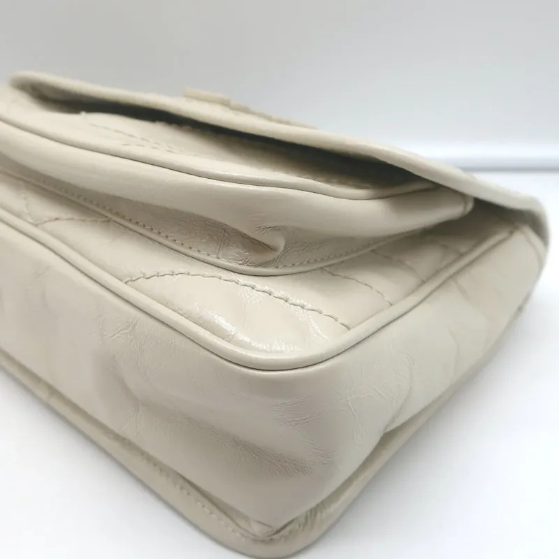 Saint Laurent Baby Niki Shoulder Bag Off-White Vintage Leather Crossbody