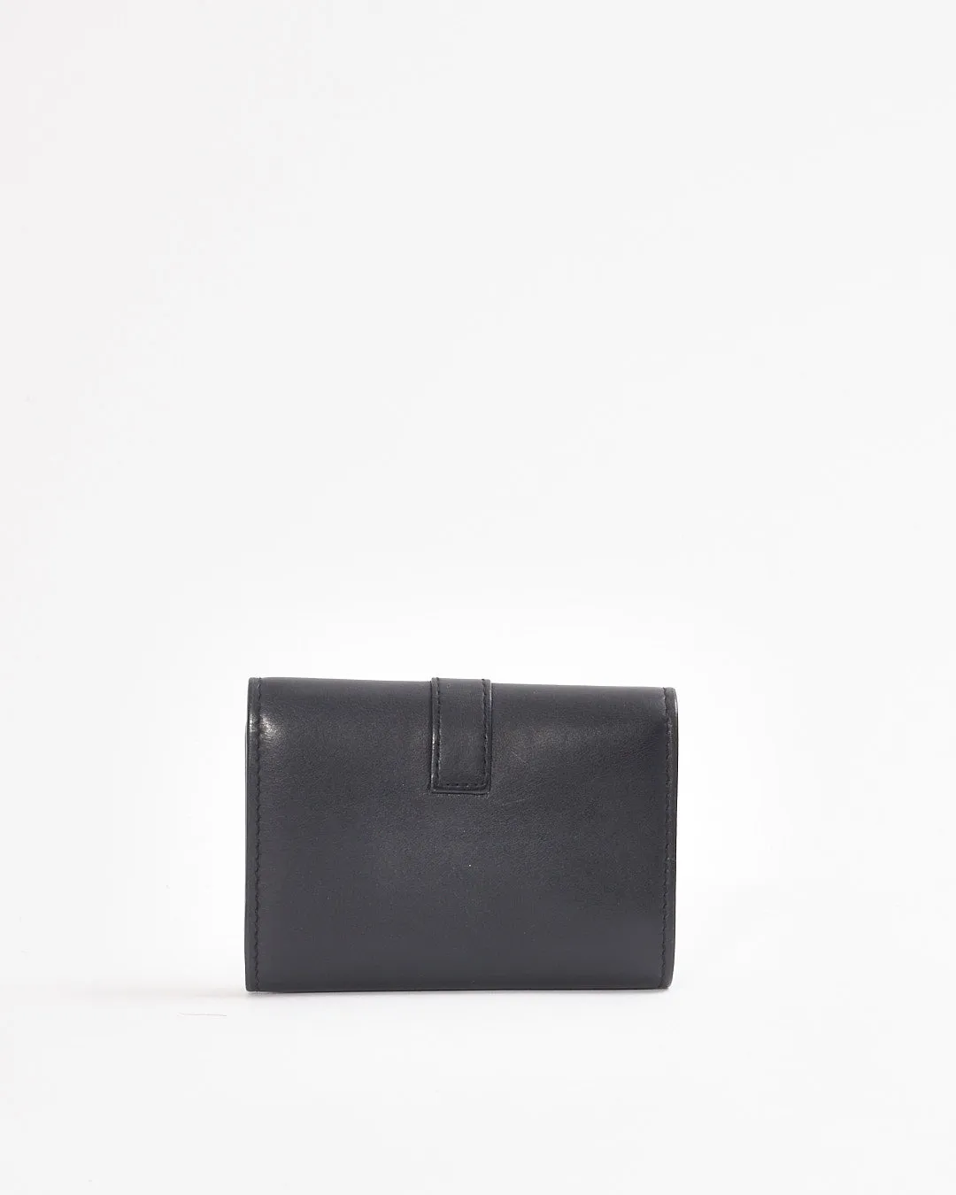 Saint Laurent Black Smooth Leather Monogram Key Holder