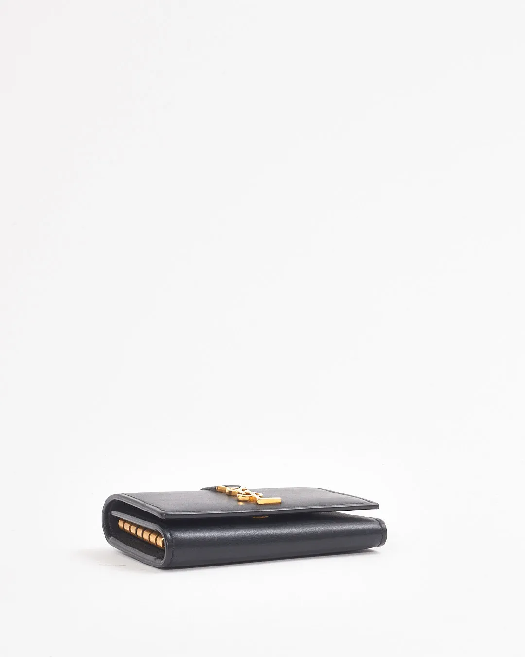 Saint Laurent Black Smooth Leather Monogram Key Holder