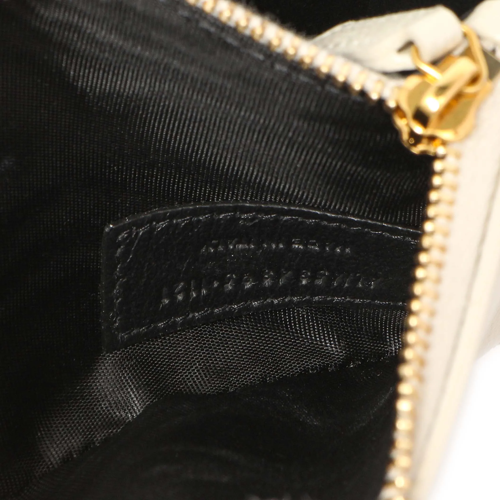 Saint Laurent White Grain De Poudre Monogram Kate Belt Bag