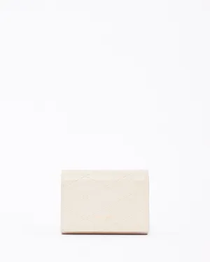 Saint Laurent White Quilted Leather Mini Wallet on Chain