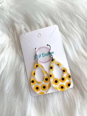 SALE! Sunflowers Teardrop Dangles