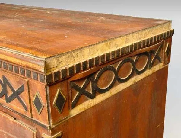 Scandinavian Empire Grain-Painted Chest of Drawers