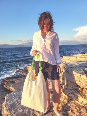 Seashopper Bag | White Lime