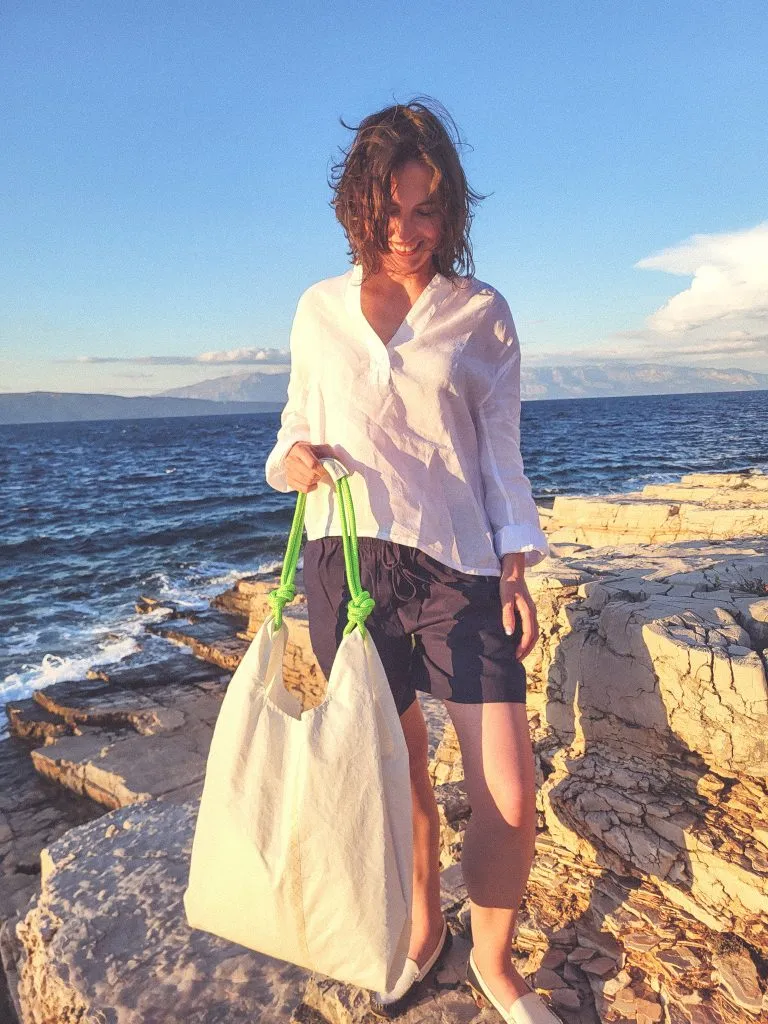 Seashopper Bag | White Lime