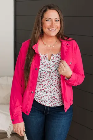 Seasonal Strolls Lightweight Jacket- Fuchsia