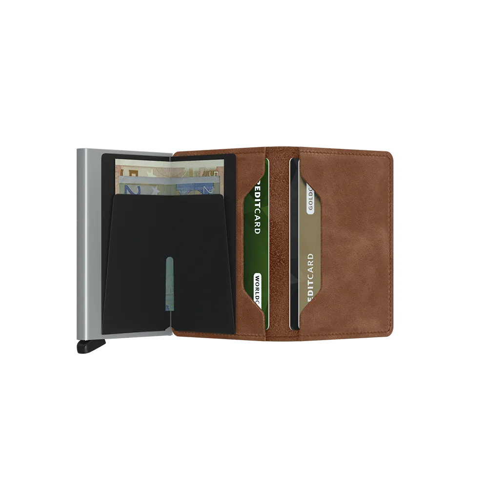 SECRID Slimwallet Leather - Vintage Cognac-Silver