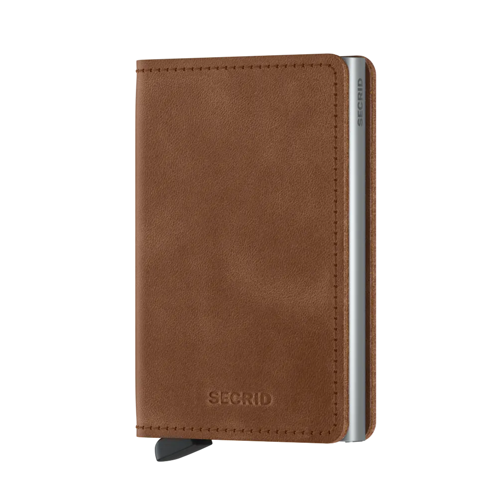 SECRID Slimwallet Leather - Vintage Cognac-Silver