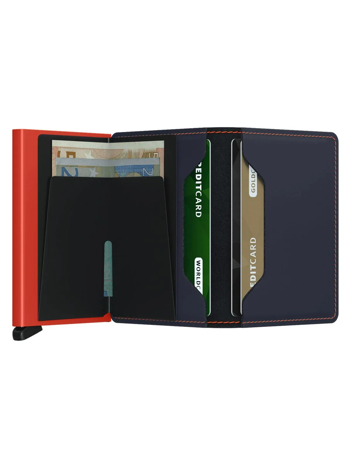 Secrid Slimwallet Matte Nightblue Orange