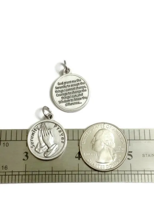 Serenity Prayer Praying Hands Pendant Charm