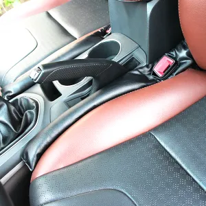 Set Of 2: Universal Fit Faux Leather Car Seat & Center Console Gap Blocker