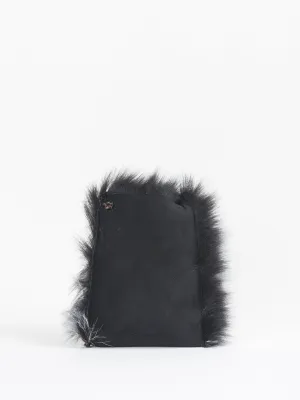 shearling cell pouch – grey
