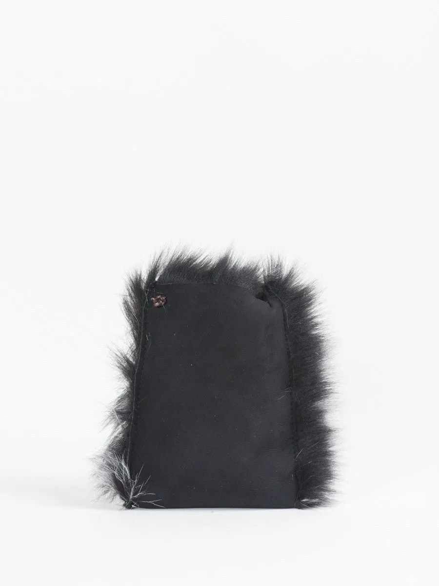 shearling cell pouch – grey