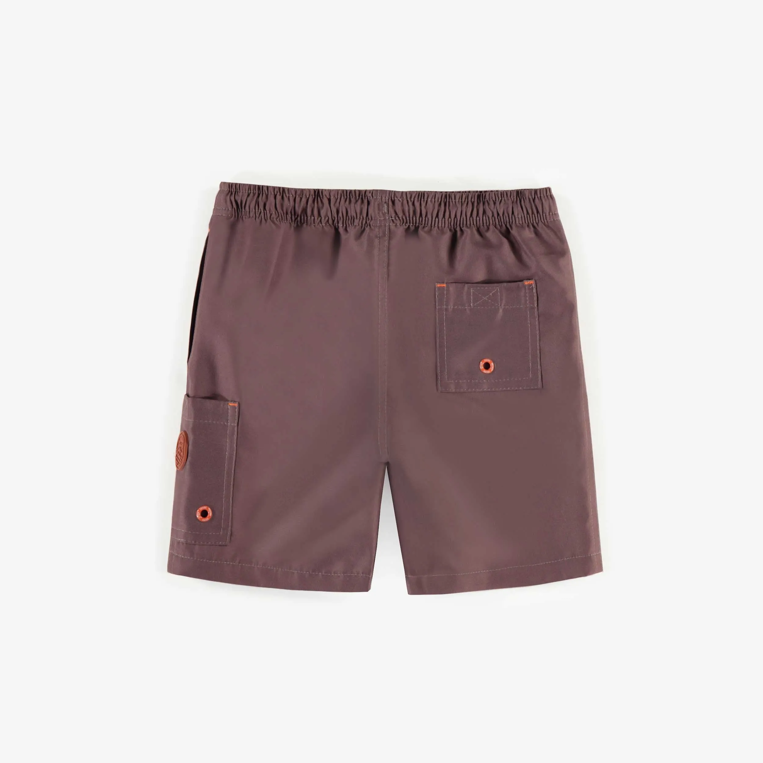 Short de bain brun, enfant || Brown swim short, child