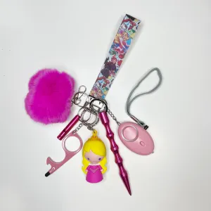 Sleeping Girl Safety Keychain