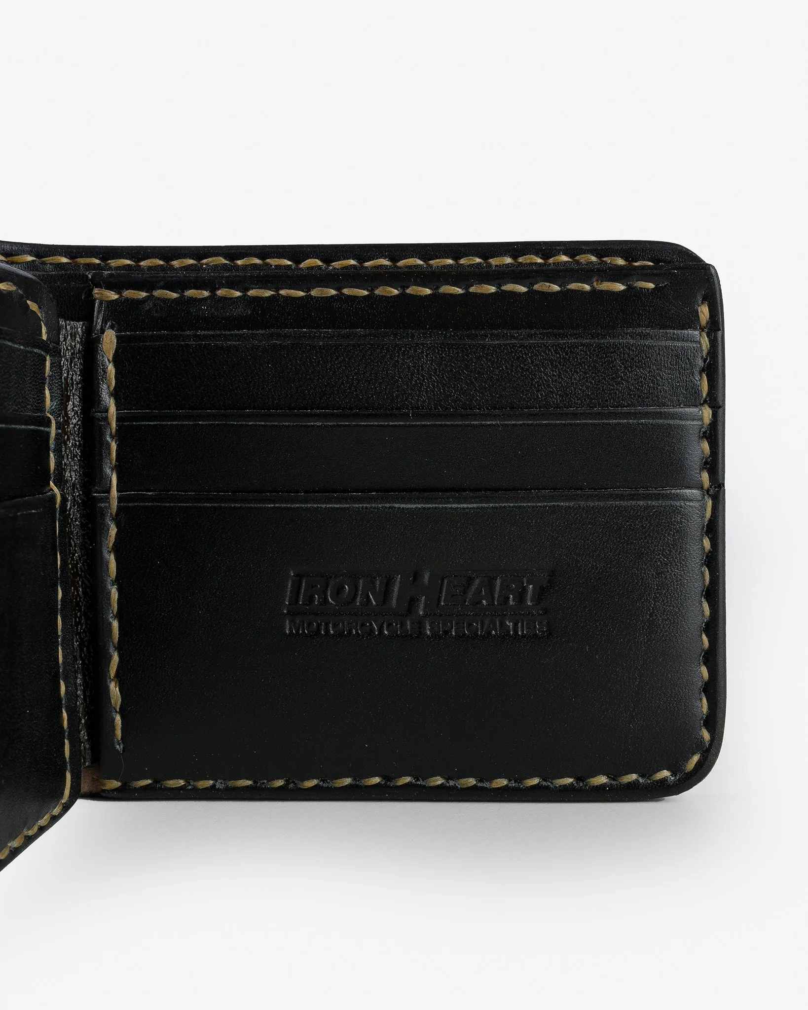 Slimline Small Shell Cordovan Wallet - Black