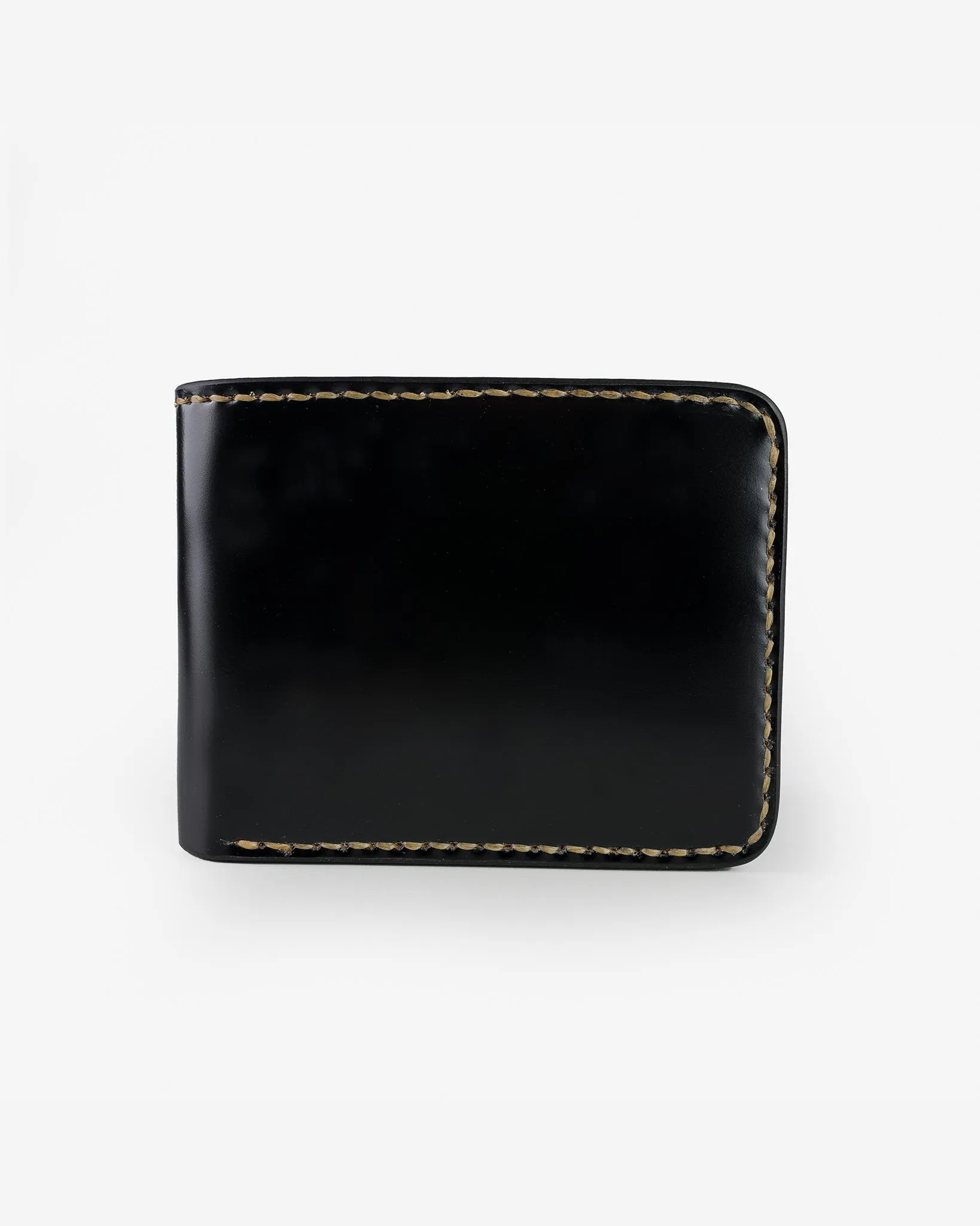 Slimline Small Shell Cordovan Wallet - Black