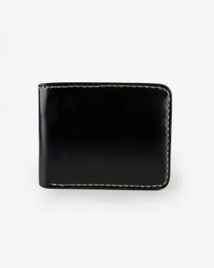 Slimline Small Shell Cordovan Wallet - Black