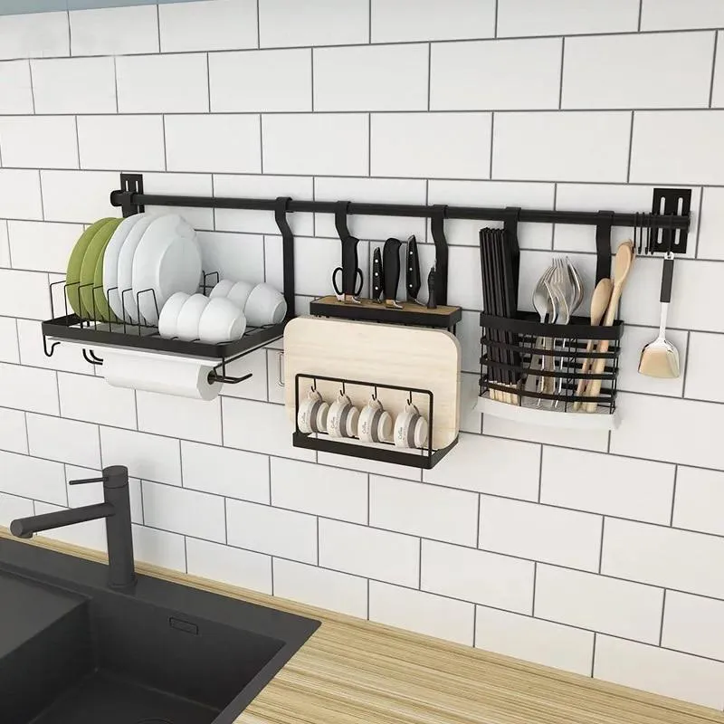 Stainless Steel DIY Wall Hanging Kitchen Racks and Organizer