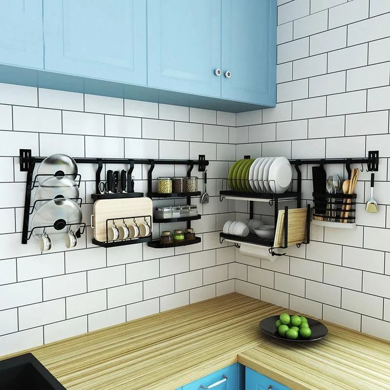 Stainless Steel DIY Wall Hanging Kitchen Racks and Organizer