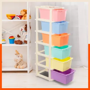 Stomo 6 Multi-Purpose Storage Organizer for Home and Office (Multi Colour - Pastel)