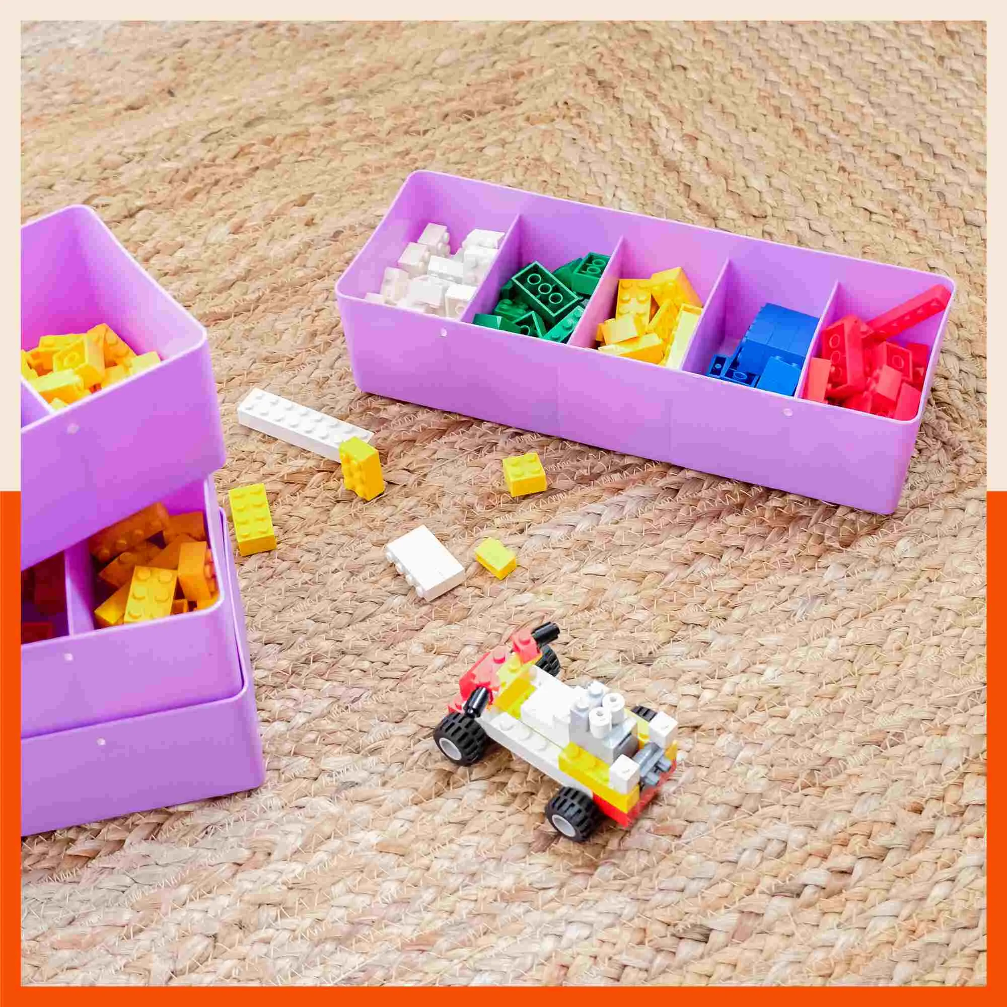 Stomo Dori Multi-Purpose Stackable Drawer Organizer For Home | Melon - Set of 12