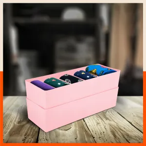 Stomo Dori Multi-Purpose Stackable Drawer Organizer For Home | Peach - Set of 2