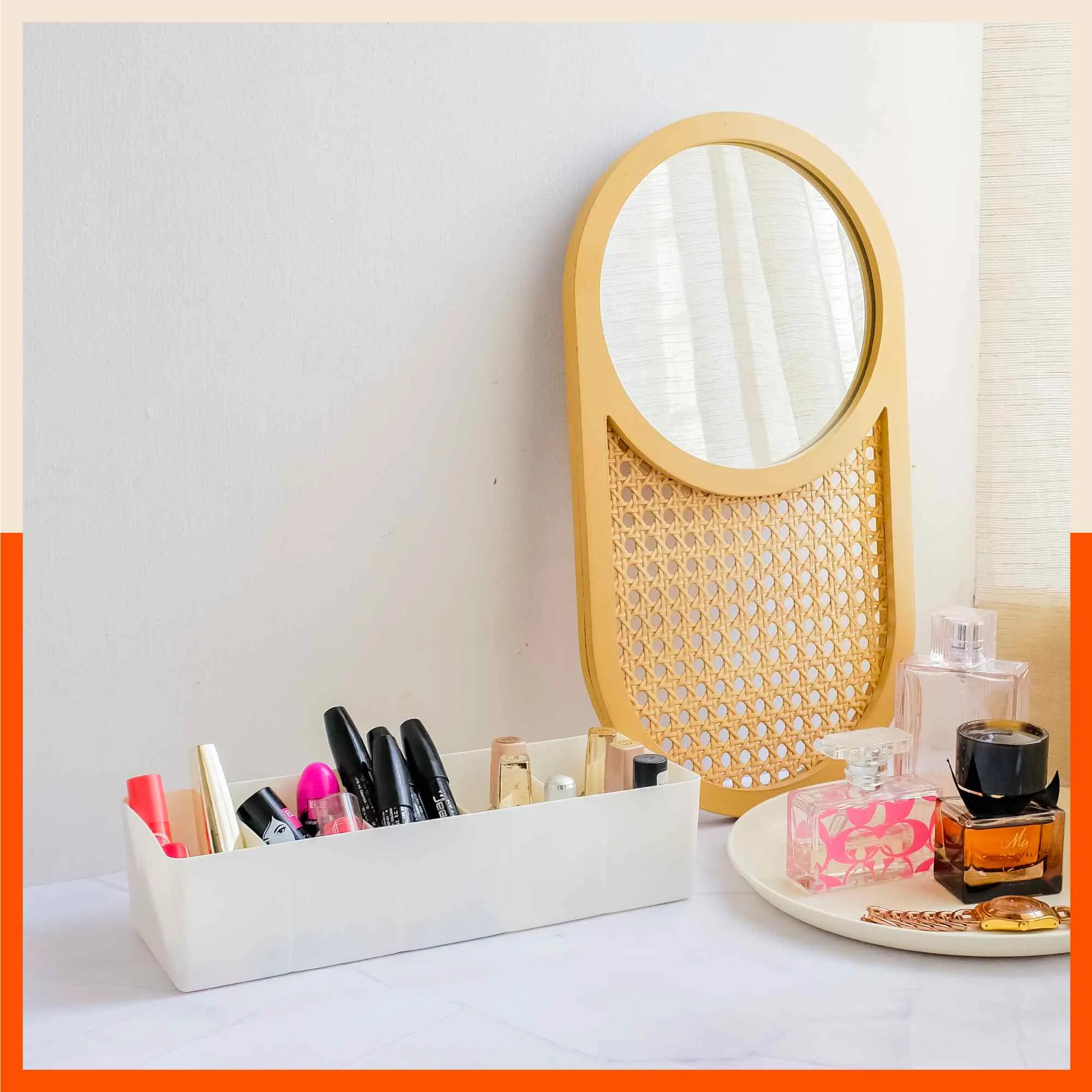 Stomo Dori Multi-Purpose Stackable Drawer Organizer For Home | Peach - Set of 2