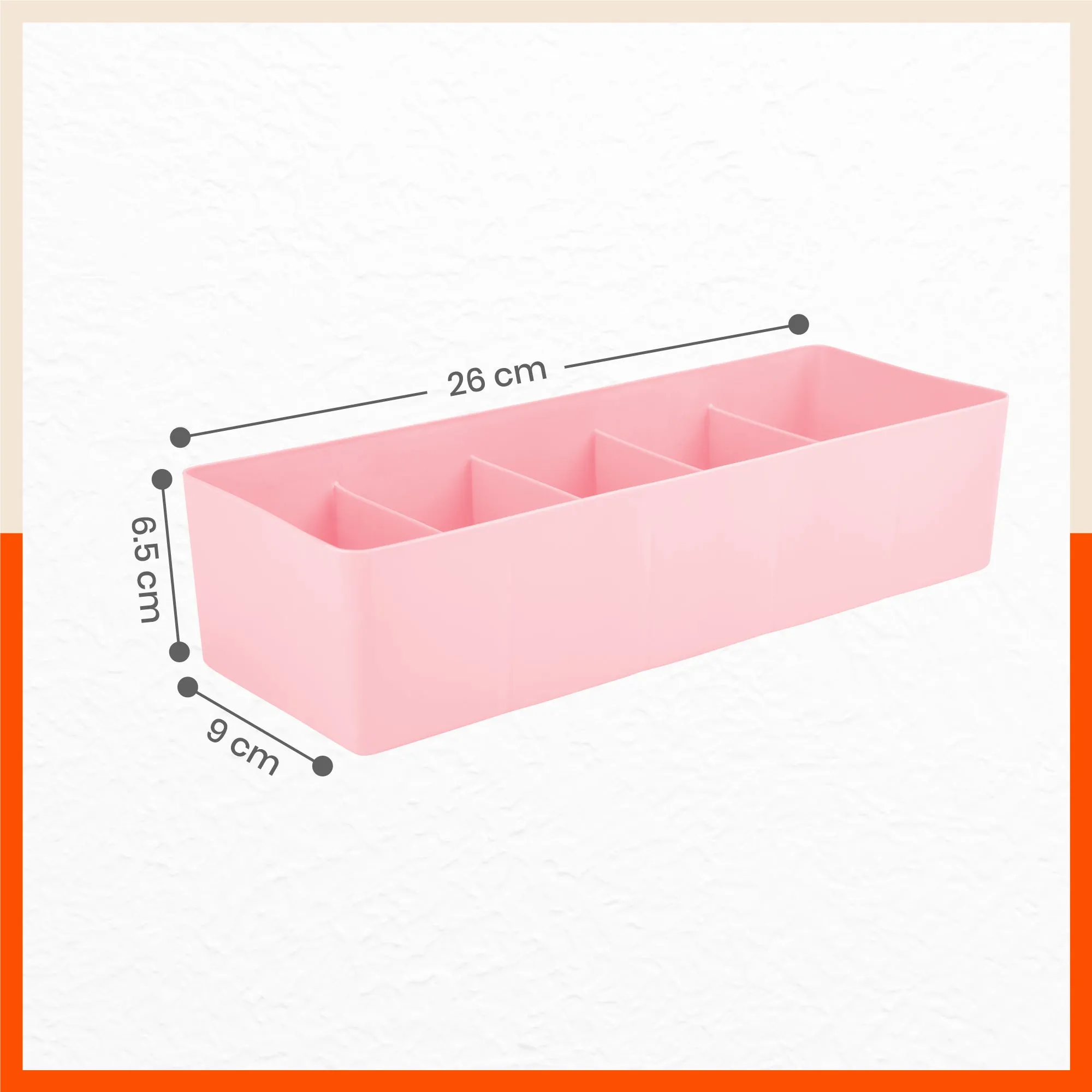 Stomo Dori Multi-Purpose Stackable Drawer Organizer For Home | Peach - Set of 2