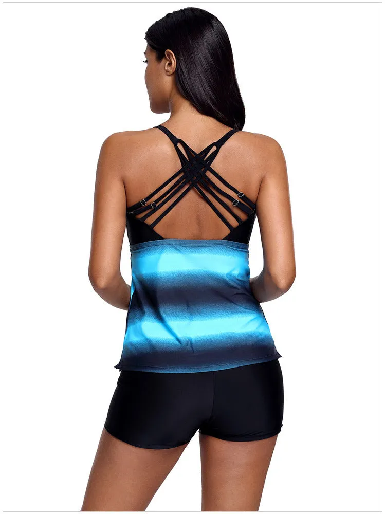 Strapless cross strap flat angle split body with chest pad plus