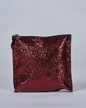 strappy pouch - ruby sheepskin