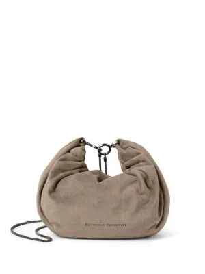 Suede hobo brioche handbag