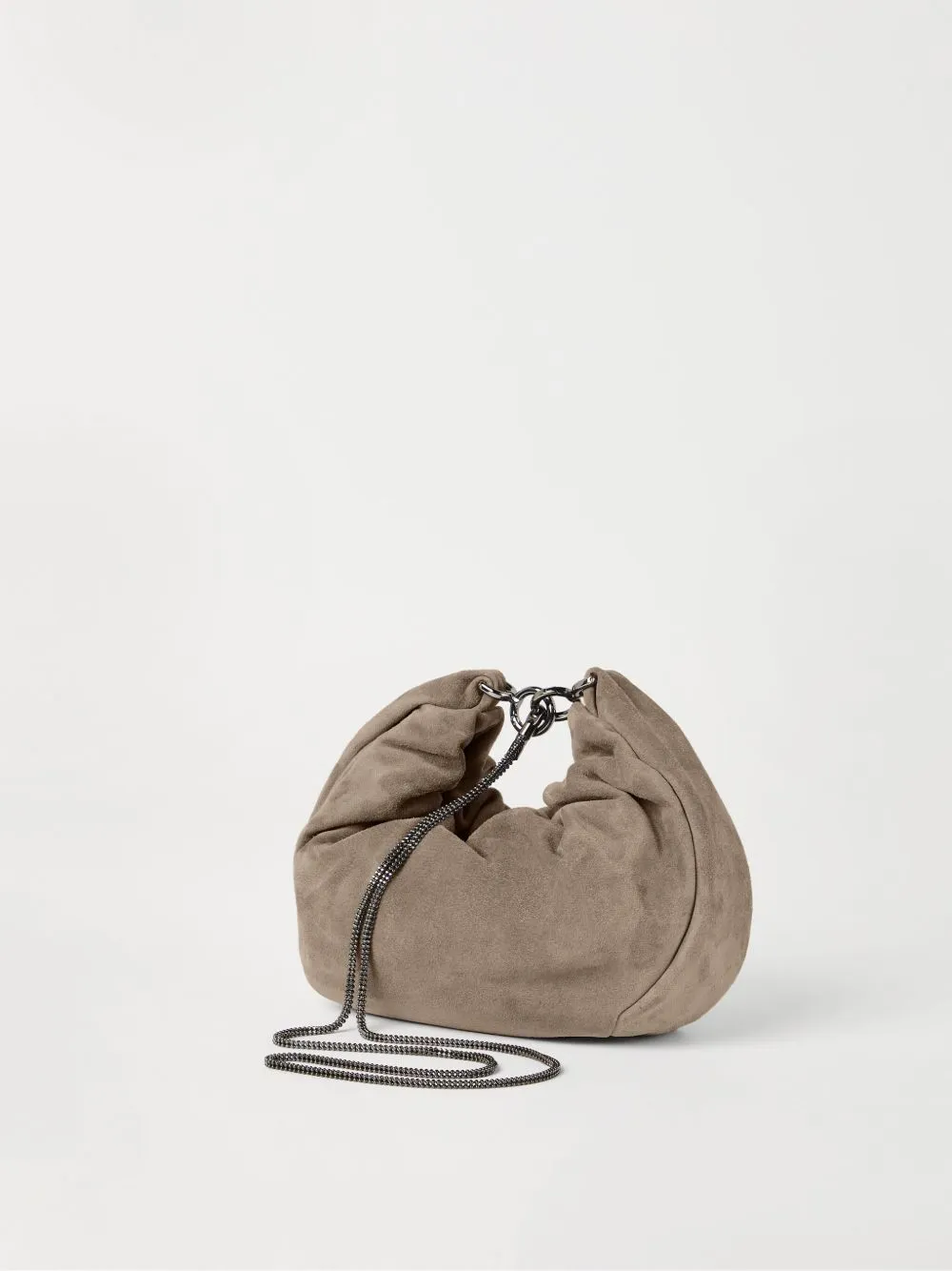Suede hobo brioche handbag