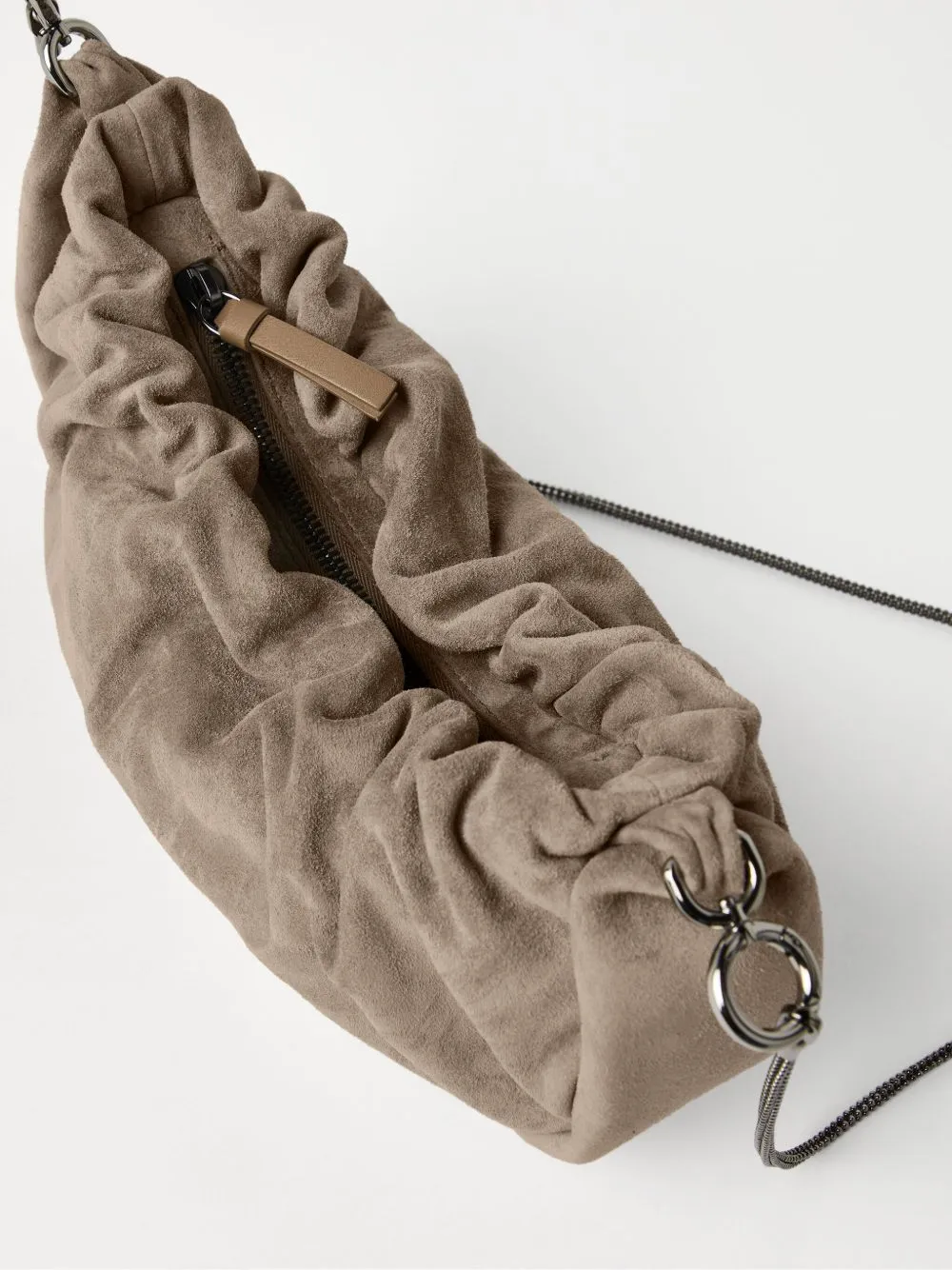 Suede hobo brioche handbag