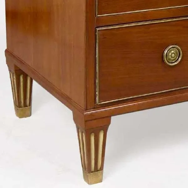 Swedish Gustavian Oland Limestone Top Mahogany Commode