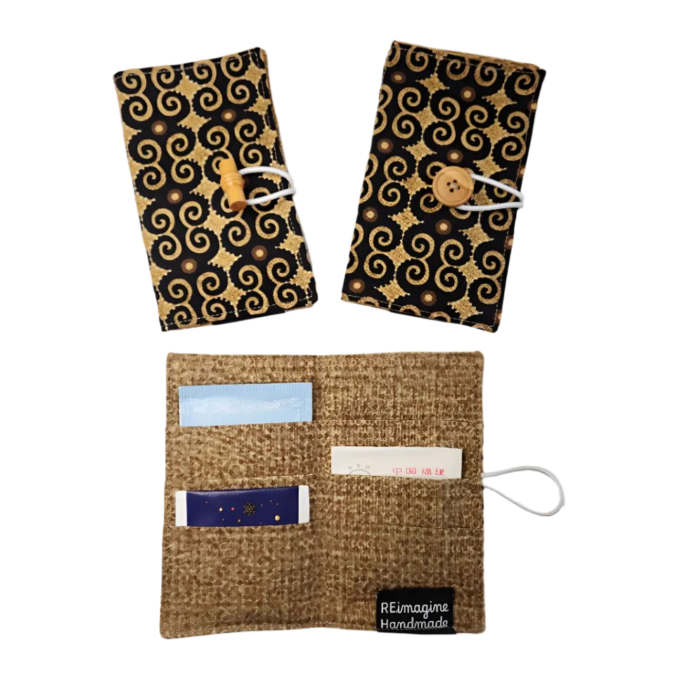 Tea Wallet - Black and Brown Swirls
