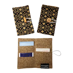 Tea Wallet - Black and Brown Swirls