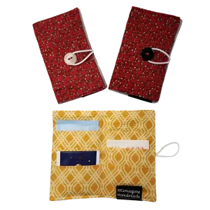 Tea Wallet - Red and Gray Weave